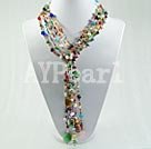 Wholesale crystal pearl gem necklace