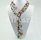 crystal pearl gem necklace