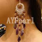 Wholesale Gemstone Earrings-amethyst garnet earrings