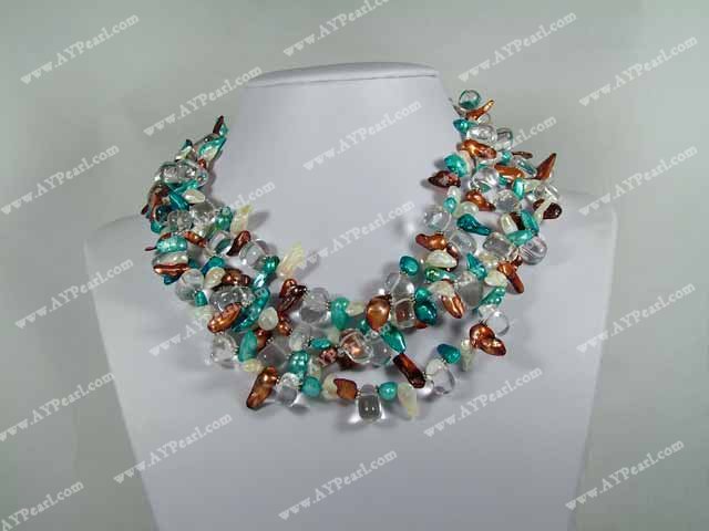 pearl white crystal necklace