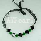 Wholesale black agate crystal necklace