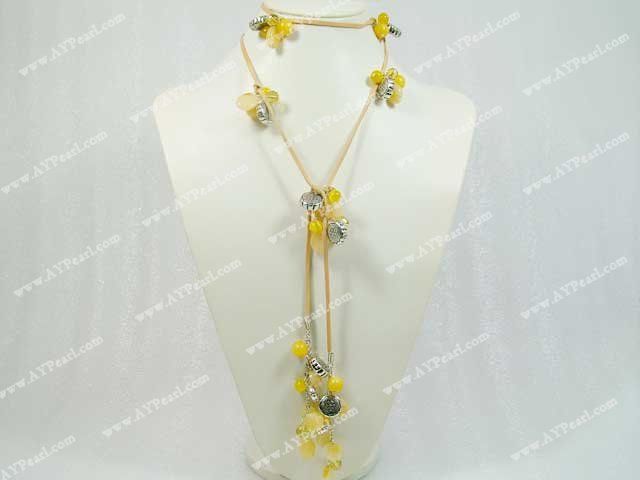 citrine cat's eye necklace