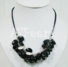 Wholesale black agate pearl necklace