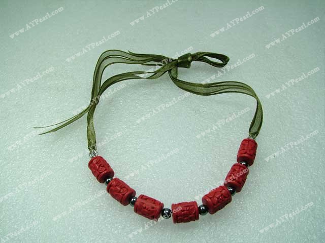 carved lacquerware necklace