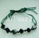 Wholesale Gemstone Jewelry-black agate and blue pearl necklace
