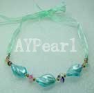 crystal colored glaze necklace