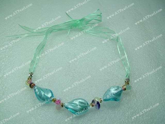 crystal colored glaze necklace