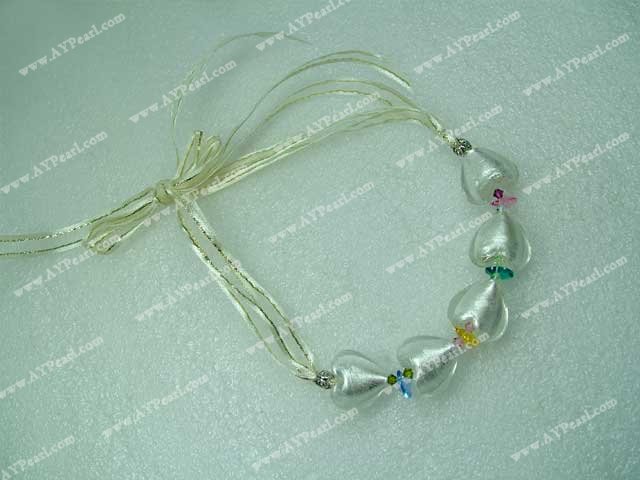 crystal coloured glaze necklace