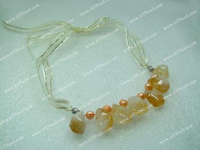 citrine pearl necklace