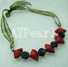 Cinnabar agate necklace