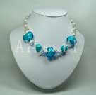 Wholesale Austrian crystal pearl coloured glaze necklace