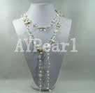 pearl crystal shell necklace