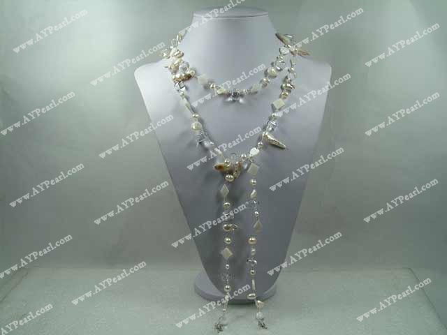pearl crystal shell necklace