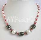 pearl coral Seashell beads necklace