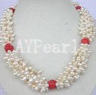 Wholesale pearl coral-flower necklace