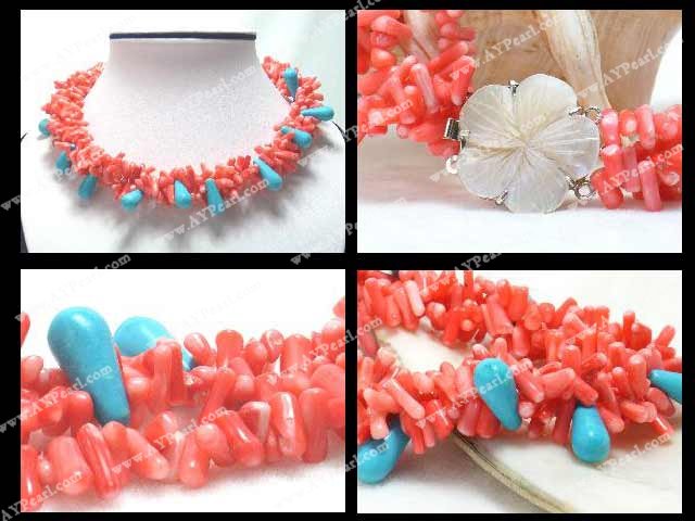 coral turquoise necklace