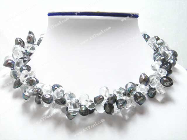 pearl crystal necklace