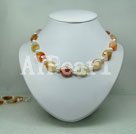 Wholesale Gemstone Necklace-carnelian pearl necklace