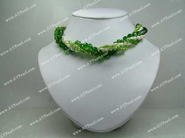 pearl crystal necklace