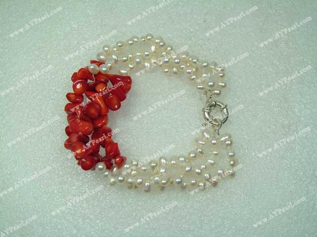 coral pearl bracelet