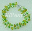 Yellow jade pearl bracelet