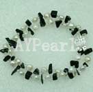 pearl svart agat armband