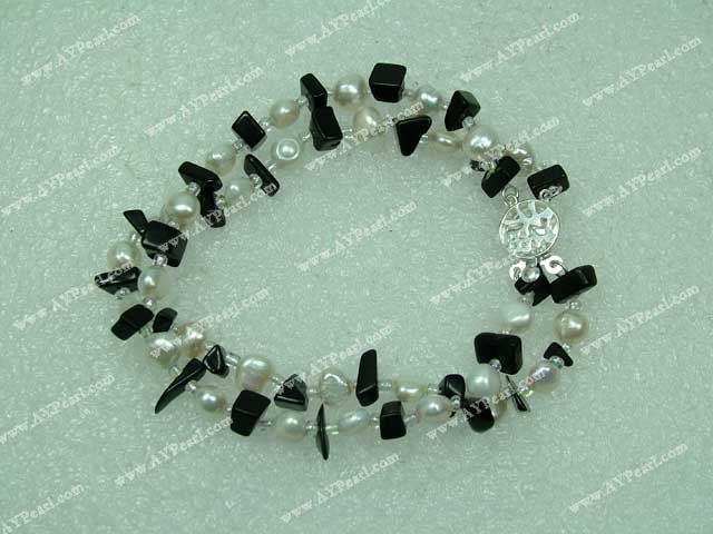 Bracelet de perles d'agate noire