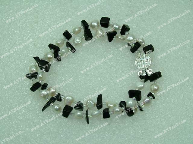 pearl black agate bracelet