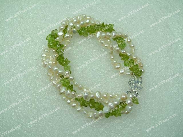 Wholesale Pearl Jewelry-peridot pearl bracelet