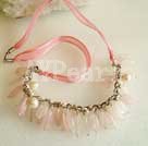 Wholesale rose quartz pearl necklace