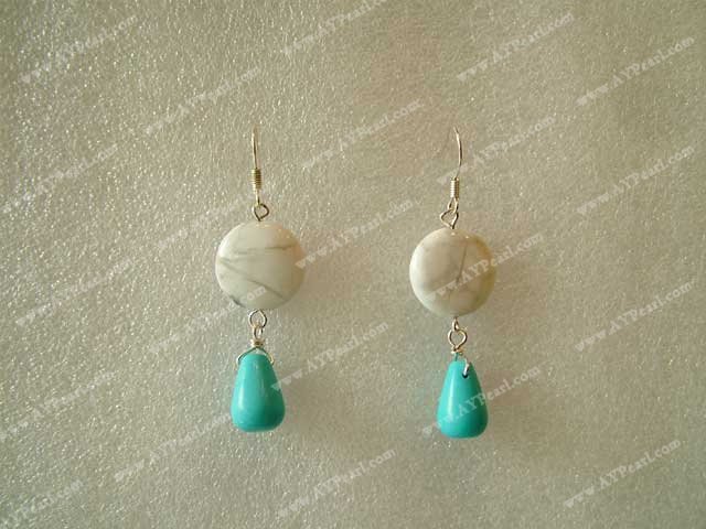 boucle d'oreille de perles turquoise