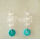 turquoise boucle d'oreille rose quartz