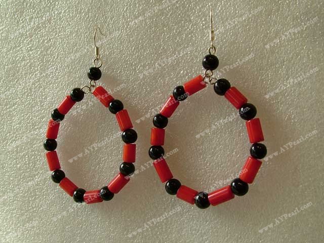 coral garnet earring