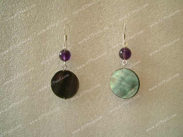 Amethyst shell earring