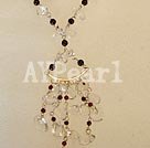 Wholesale white crystal garnet necklace