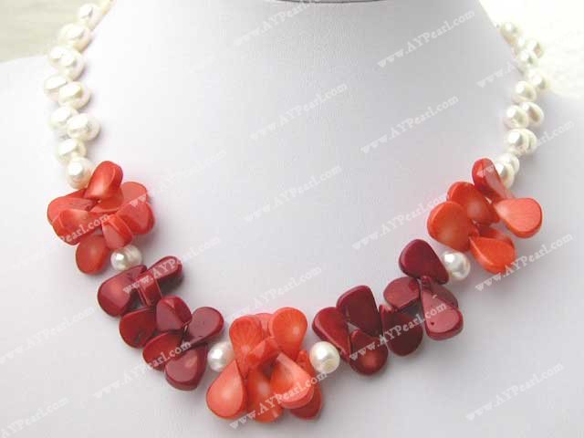 pearl coral necklace