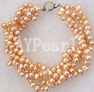 Wholesale pink pearl bracelet