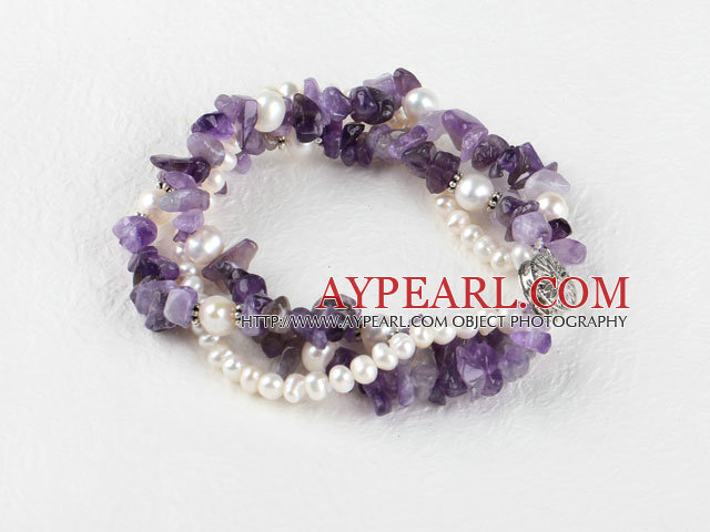 blue crystal white pearl bracelet
