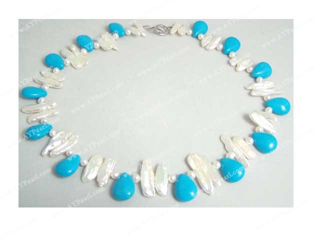 Wholesale Turquoise Jewelry-pearl turquoise necklace