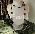 black jade flower-shape necklace