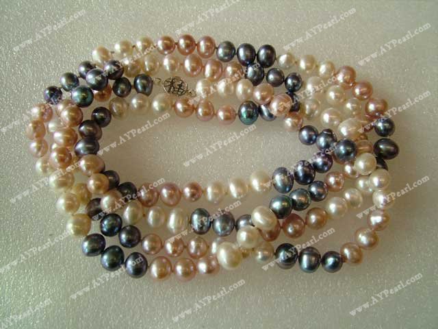 3-color pearl necklace