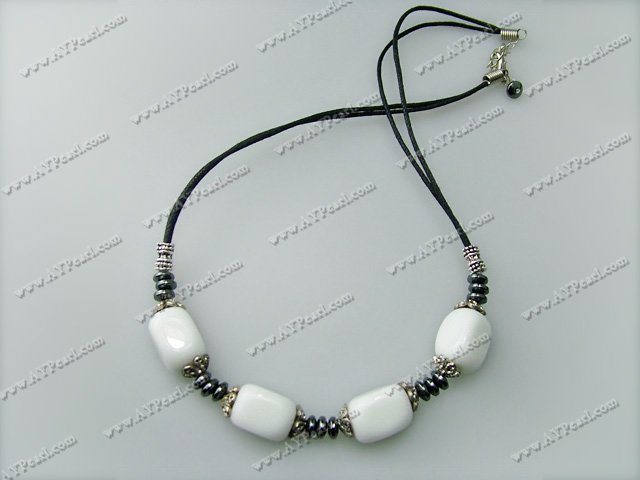 porcelain stone necklace