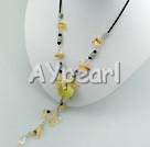 Jaune citrine collier de jade