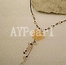 Wholesale Yellow jade Rose quartz necklace