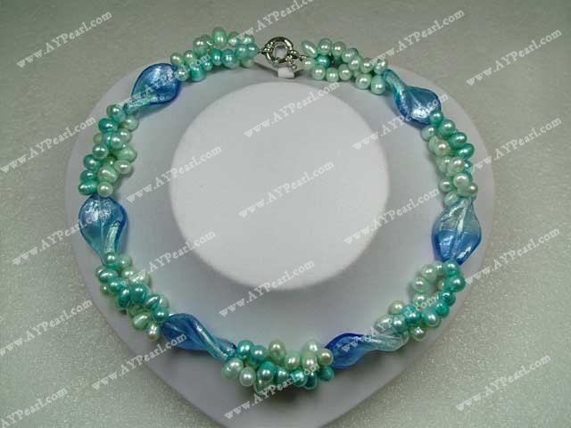 Perle Halskette farbige Glasur