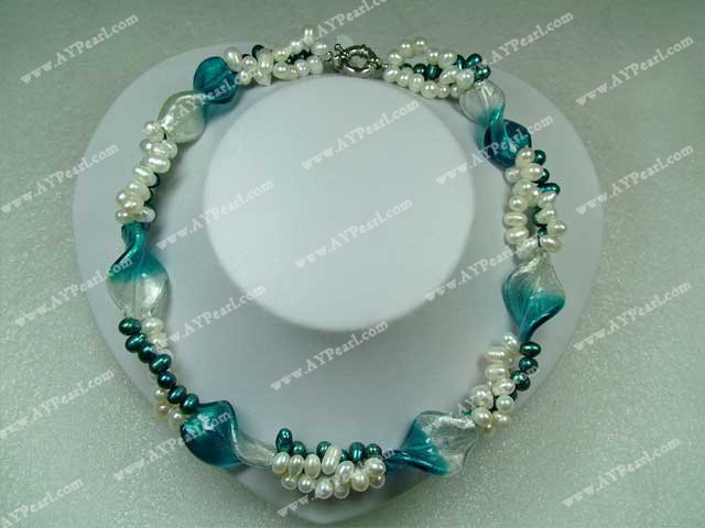 Perle Halskette farbige Glasur