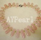 Wholesale Gemstone Necklace-rose quartz necklace