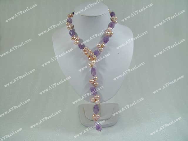 Wholesale Crystal Jewelry-amethyst pearl necklace