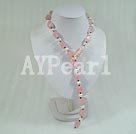 rose quartz pearl necklace