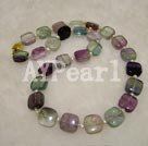 Wholesale Gemstone Jewelry-Rainbow fluorite pearl necklace